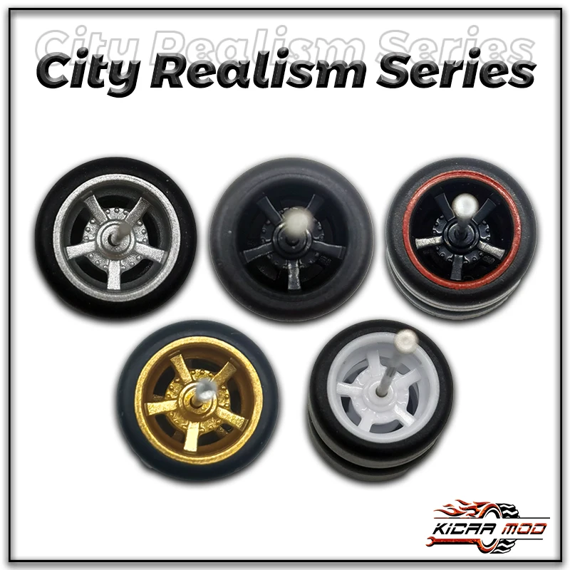 1/64 Wheels (5 Sets) City Realism Series Diecast Car for 1:64 Racing Model Car Dedicated Sports Racing Model Car Gift for Adults