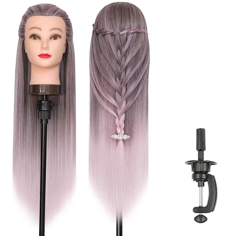 26 Inch Ombre Hair Mannequin Head for Braiding Practice