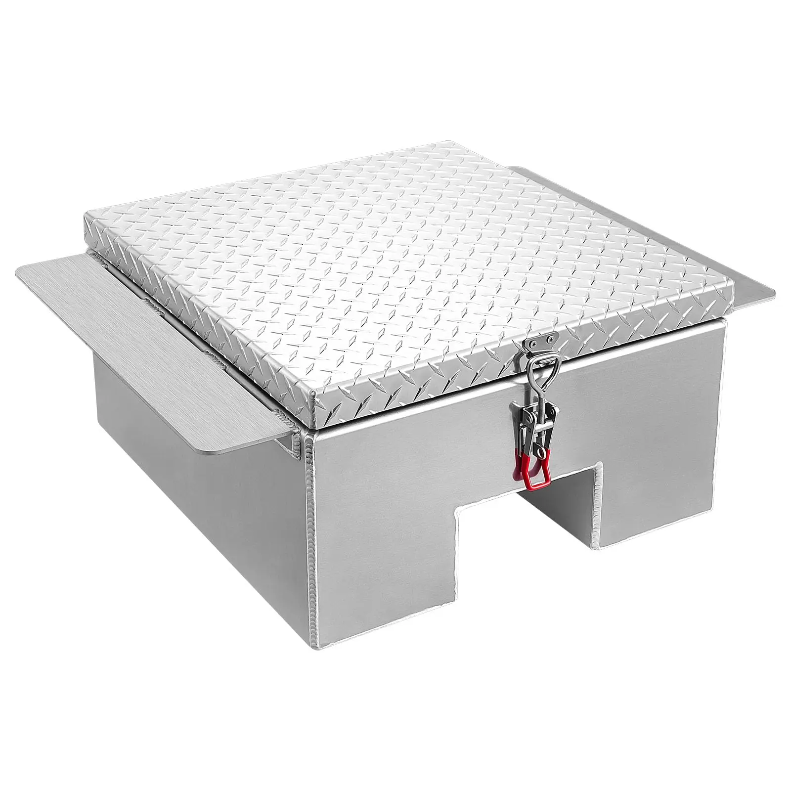 Truck Bed Tool Box, Heavy Duty Tool Box with Diamond Plate, Storage Toolbox Chest Organizer Supports up to 220 lbs