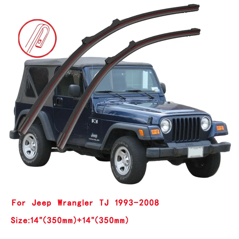 Für Jeep Wrangler TJ JK JL SUV Cabrio 2006 2008 2010 2012 2013 2015 2016 2017 2019 2022 Doppel Gummi Auto Wischer Klingen