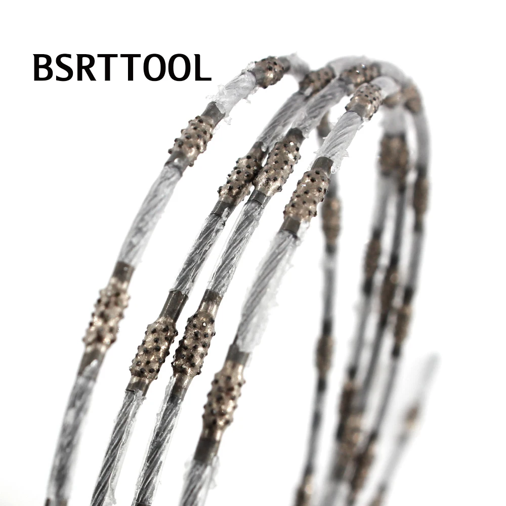 BSRTTOOL  2.2/4.0mm Diamond Wire Cutting Mining Rope Saw Metal Wood Stone Cutting Wire For Cutting Machine 1m/5m