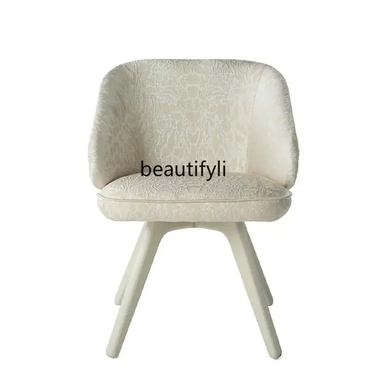 

High-end hotel fashion pattern fabric single casual dining chair high-end back chair restaurant negotiation chair