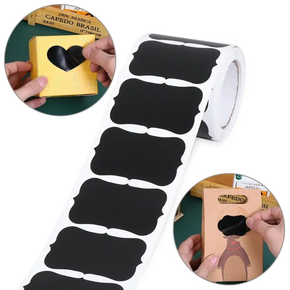 120Pcs/Roll PVC Labels Stickers Removable 5 Styles Blackboard Stickers Waterproof Chalkboard Stickers Home & Kitchen
