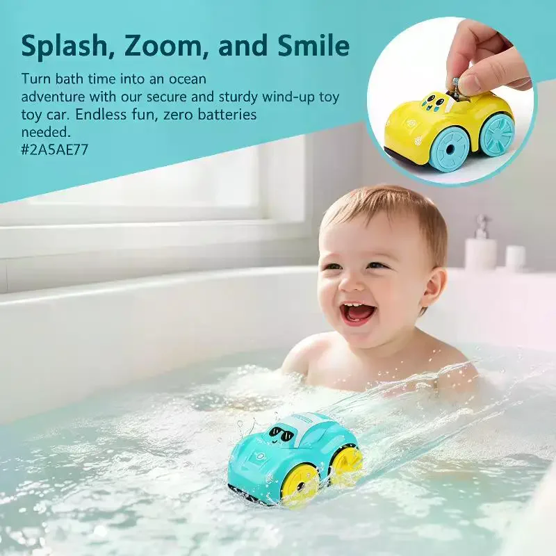 Toy Car Children Baby Bath Toys Amphibious Cars Bathroom Floating Clockwork Swimming Water Playing