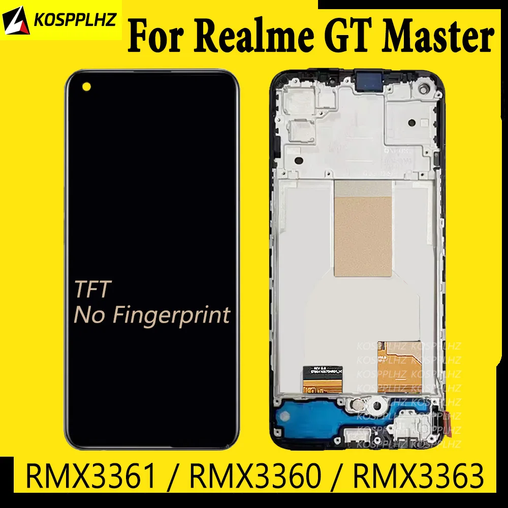 

TFT No Fingerprint For Realme GT Master LCD Screen Touch Panel With Frame For Realme GT Master RMX3361 RMX3363 RMX3360 Display