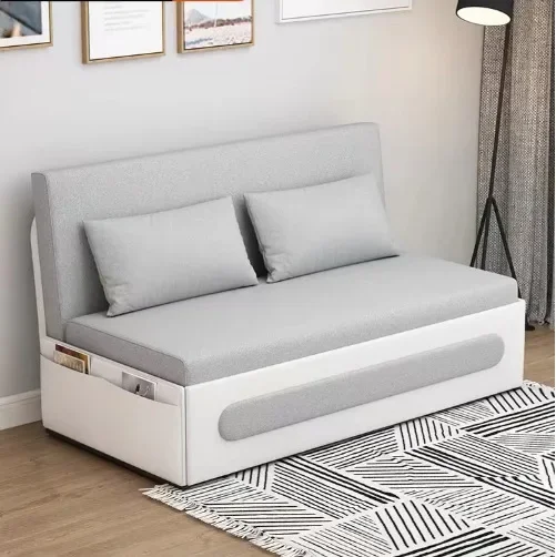 Dual-use, foldable, sofa bed, living room, multifunctional, single and double, technical cloth, simple, modern