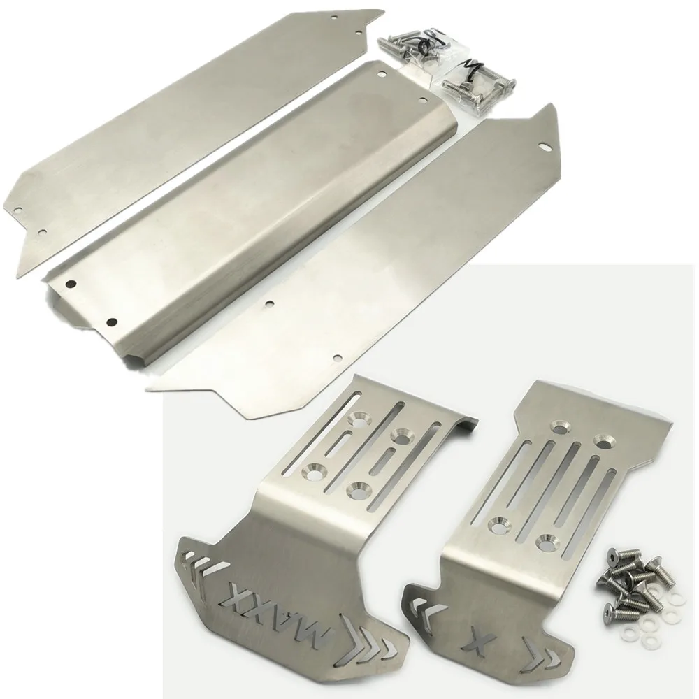 Stainless Steel Chassis Protect Armor Skid Plate Guard 5pcs for Traxxas 1/10 Wide Maxx V2 89086-4