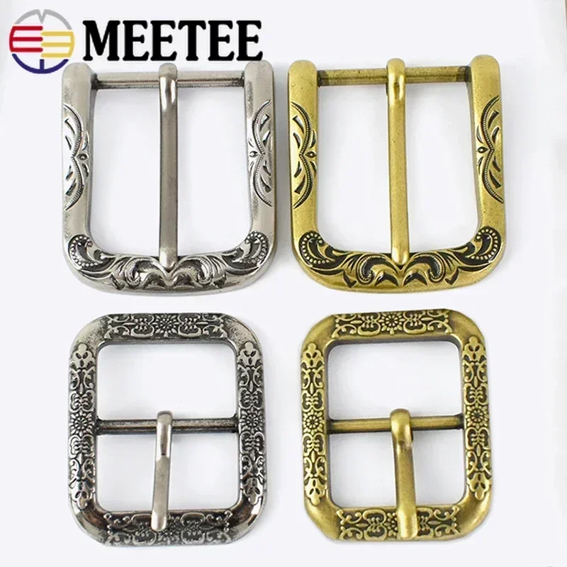 Meetee 2/5Pcs 35/40mm Retro Belt Buckle Metal Pin Buckles Head Leather Crafts Belts Clasp Decoration Hardware Accessories