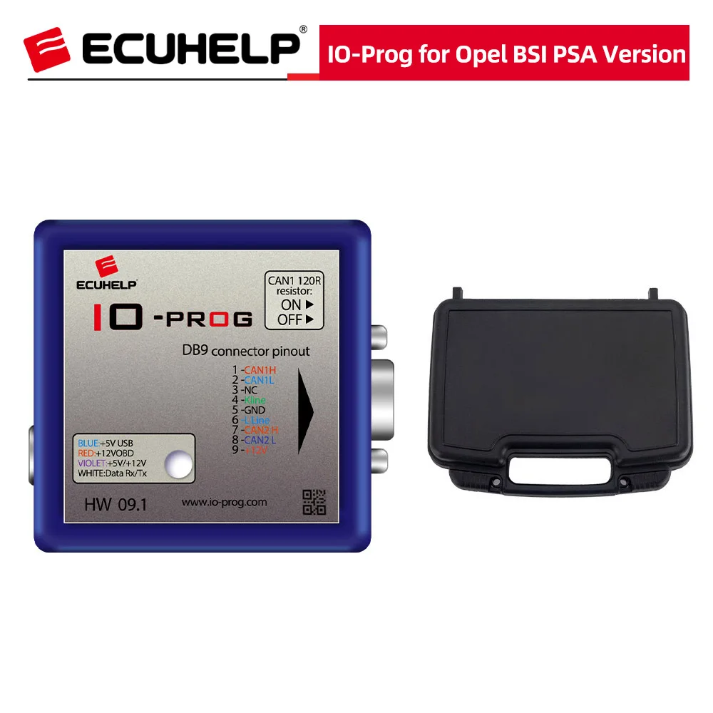 

ECUHELP I/O Prog IO-Prog для Opel BSI, версия PSA, совместимость с ECU, BCM, TCM, EPS, K-line и CAN через подключение BD9 и OBD.