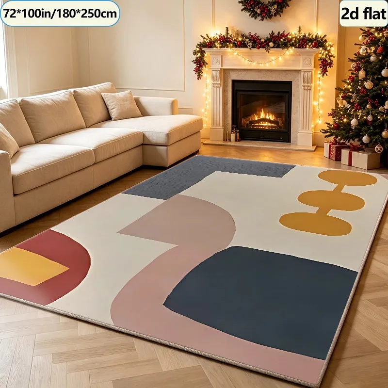 Bohemian Style Medieval Irregular Color-Blocking Carpet, Aesthetically Pleasing Abstract Carpet, Suitable for Living Room, Bedroom, and Home Floor Decoration
