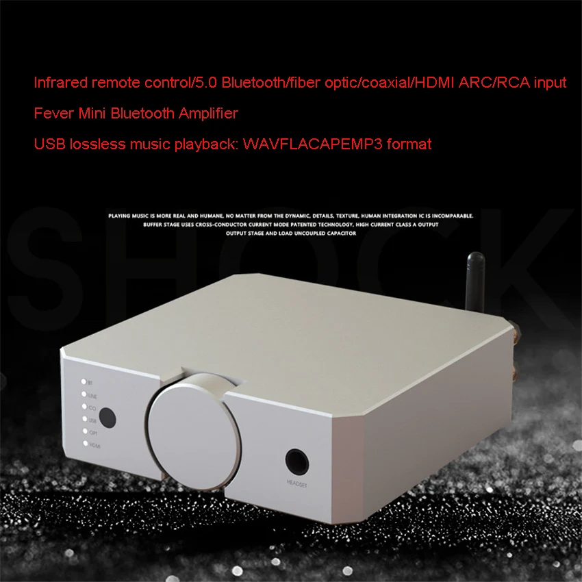 

Усилитель AMP25: Высокомощный 2*100 Вт Bluetooth мини-усилитель с чистым звуком высокого качества, класса High-End