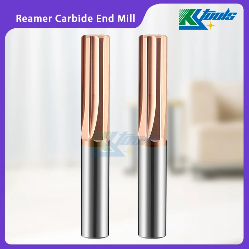 HRC60 Reamer Carbide End Mill with straight groove 6 Flutes 4 Flutes Tungsten steel machine reamer Steel Metal Cutter 1-2.31mm