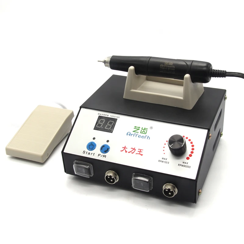 Tandheelkundige Gereedschappen Sieraden Jade Hout Polijstmachine 90000 rpm Micro Motor Borstelloze Handstuk 150 w Power Met Voetpedaal