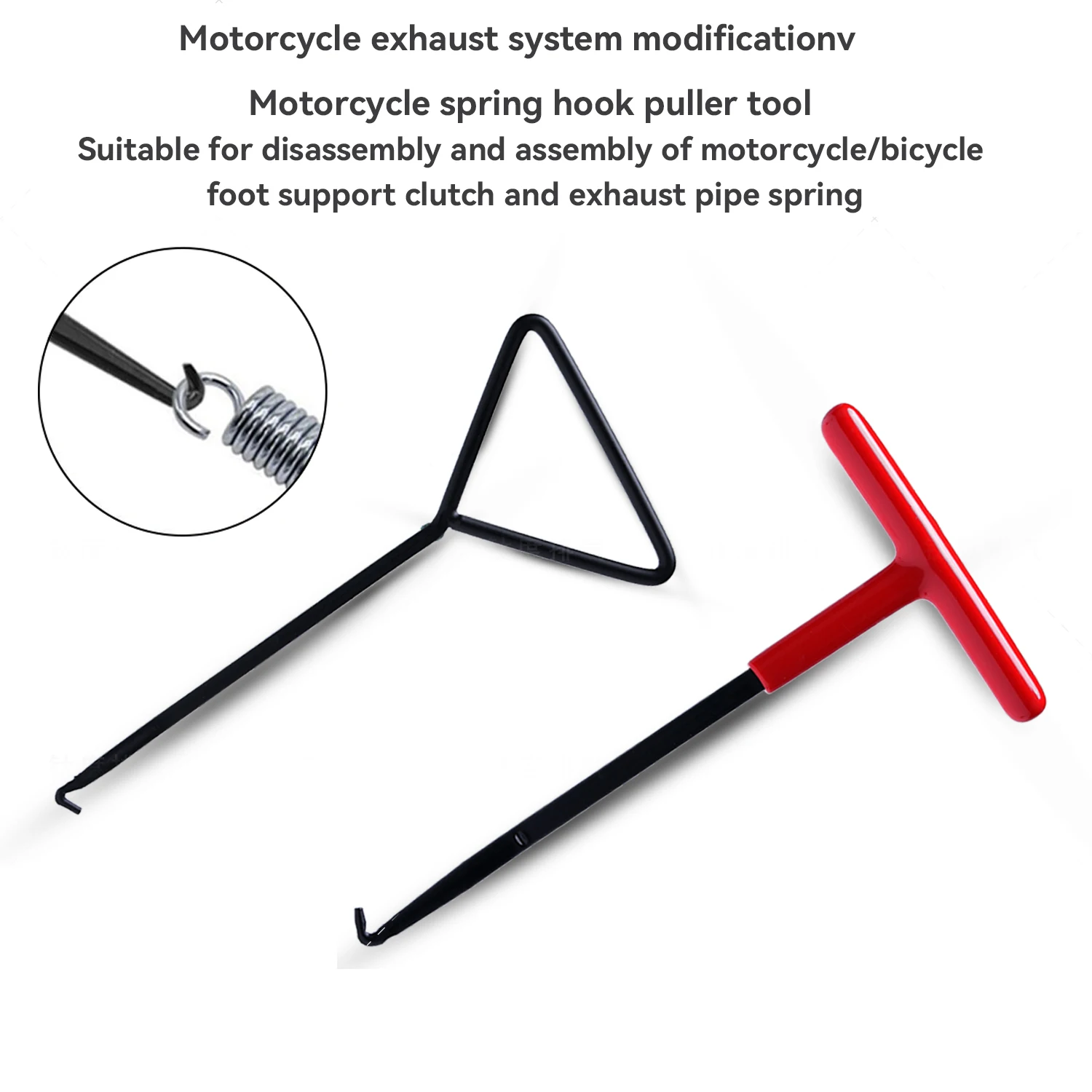 Durable Exhaust Spring Hook - T Shaped Handle Puller Tool for Motorcycle Bike Vehicle Exhaust Pipe Installation & Removal