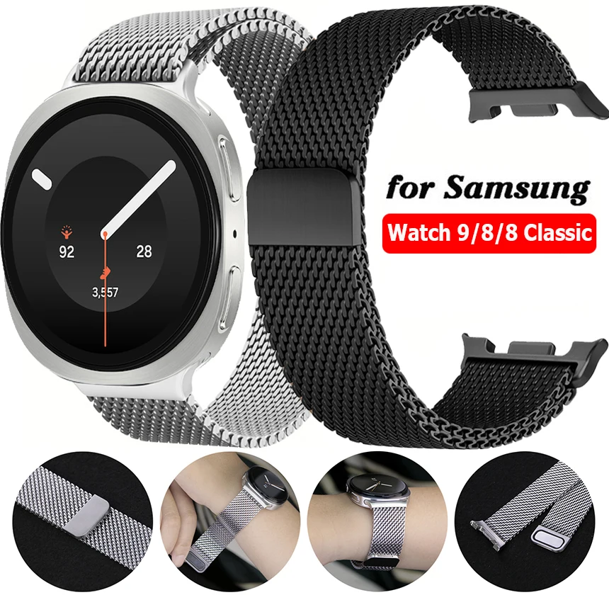 Milanese Loop Armband für Samsung Galaxy Watch 9 8 40mm 44mm Magnetisches Correa Edelstahlarmband für Samsung Watch 8 Classic 46mm