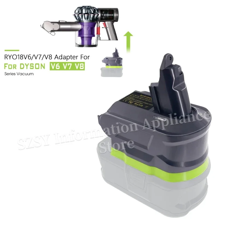 

Adapter for Ryobi 18V Lithium Battery To for Dyson V6 V7 V8 Battery Replacement Converter for Dyson Handheld Vacuum Cleaner Use