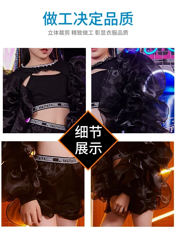 

ZZL K-pop Stage Outfits for Girls 3 Pcs Costume Jazz Dance Hip-hop Street Dance Runway Catwalk Performance Festival Clothes