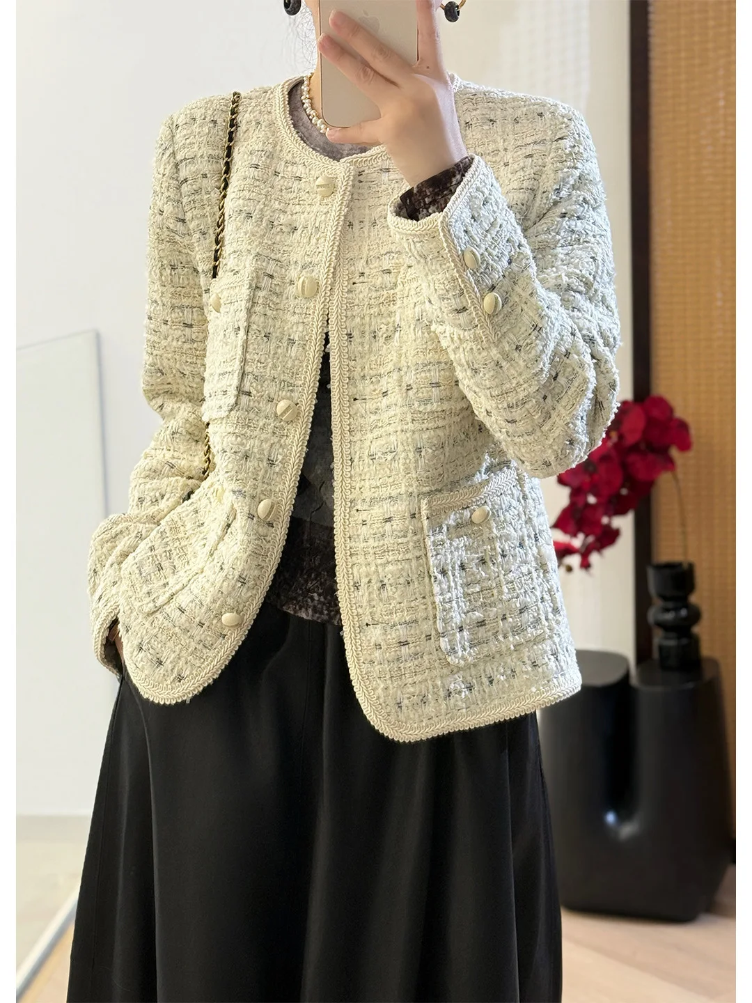 

Ele Vintage Mixed Yarn Thi Tweed Cardigan Coat Pet Name Discounted S Special 399 Lady's ort Outerwear