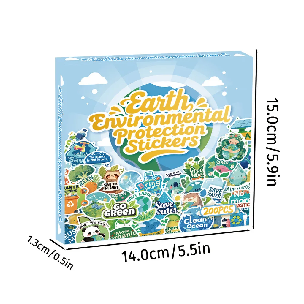203 Buah Stiker Perlindungan Lingkungan Bumi Dekorasi untuk Jurnal Kerajinan DIY Proyek Edukasi Toko BulingBulingStickers