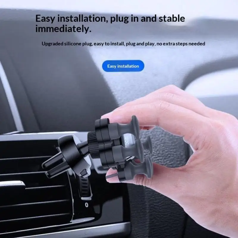 Suporte de telefone para carro, suporte universal para ventilação de ar, trava automática, aderência estável de 360 ​​graus para GPS seguro no carro
