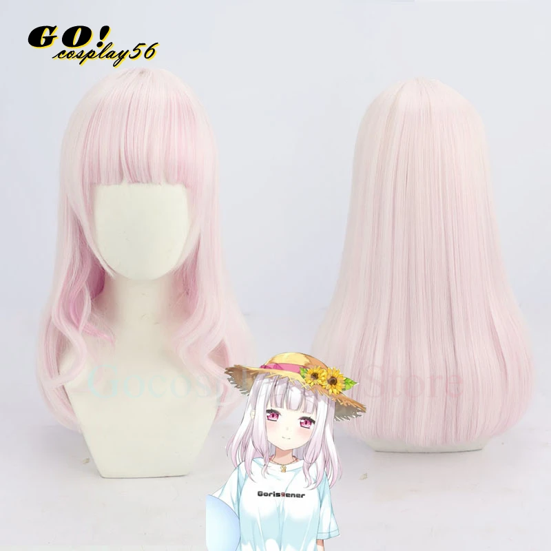 Parrucca VTuber Sara Hoshikawa Youtuber Girls Cosplay 90cm lungo dritto coda di cavallo bionda capelli sintetici gioco di ruolo