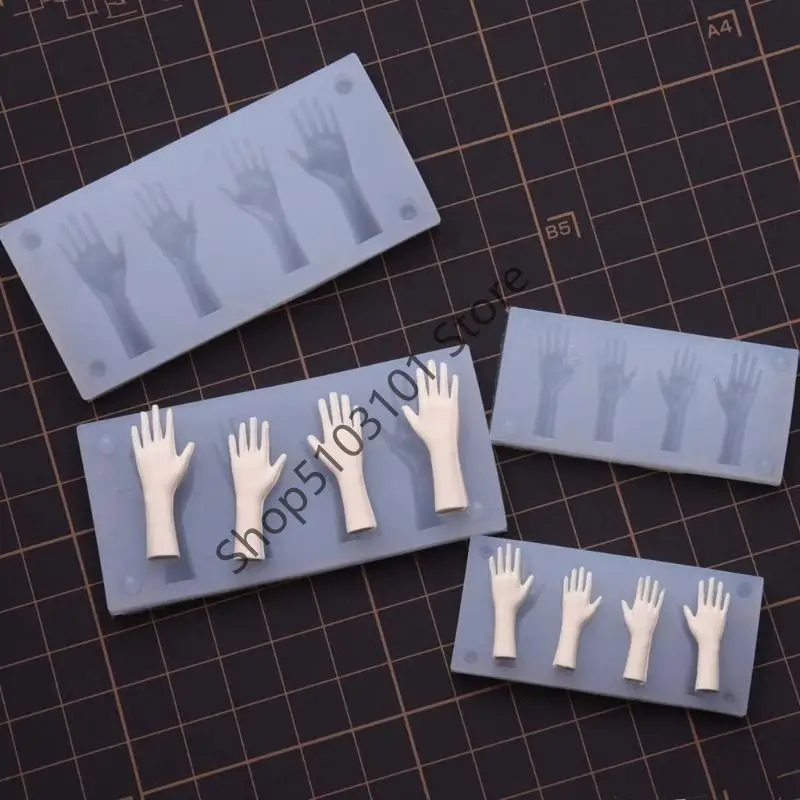 Molde silicona X6HE Safe Palms, fácil lavar, para manualidades arcilla resina, decoración del hogar y diversión