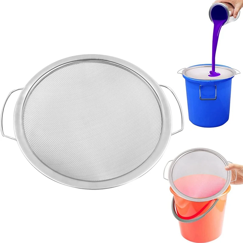 60 Mesh 304 Stainless Steel Fine Mesh Paint Strainer, Paint Bucket Filter Impurities Reusable