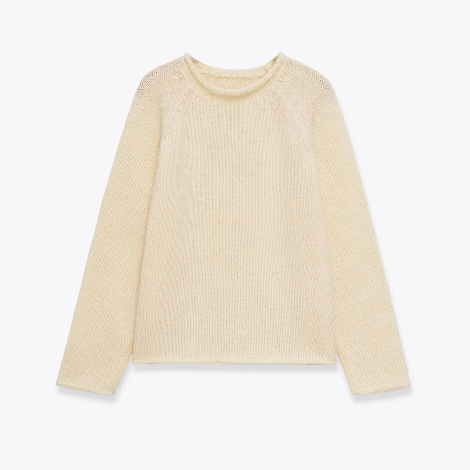 

Fdey Autumn New Women's Casual Fashion Style Simple Coarse Needle Round Neck Long Sleeve Loose Knitted Shirt