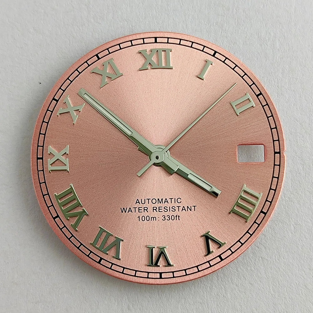 Quadrante rosa da 29 mm NH35/NH36 quadrante dell'orologio adatto per movimenti NH35/NH36 strumento di riparazione accessori per orologi