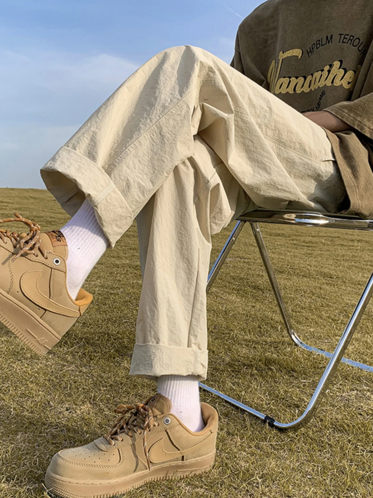 

Мужские летние брюки из ледяного шелка с быстрым высыханием, защитой от солнца, прямого кроя, нейлоновые, повседневные, модные, молодежные, для активного отдыха, рабочие брюки