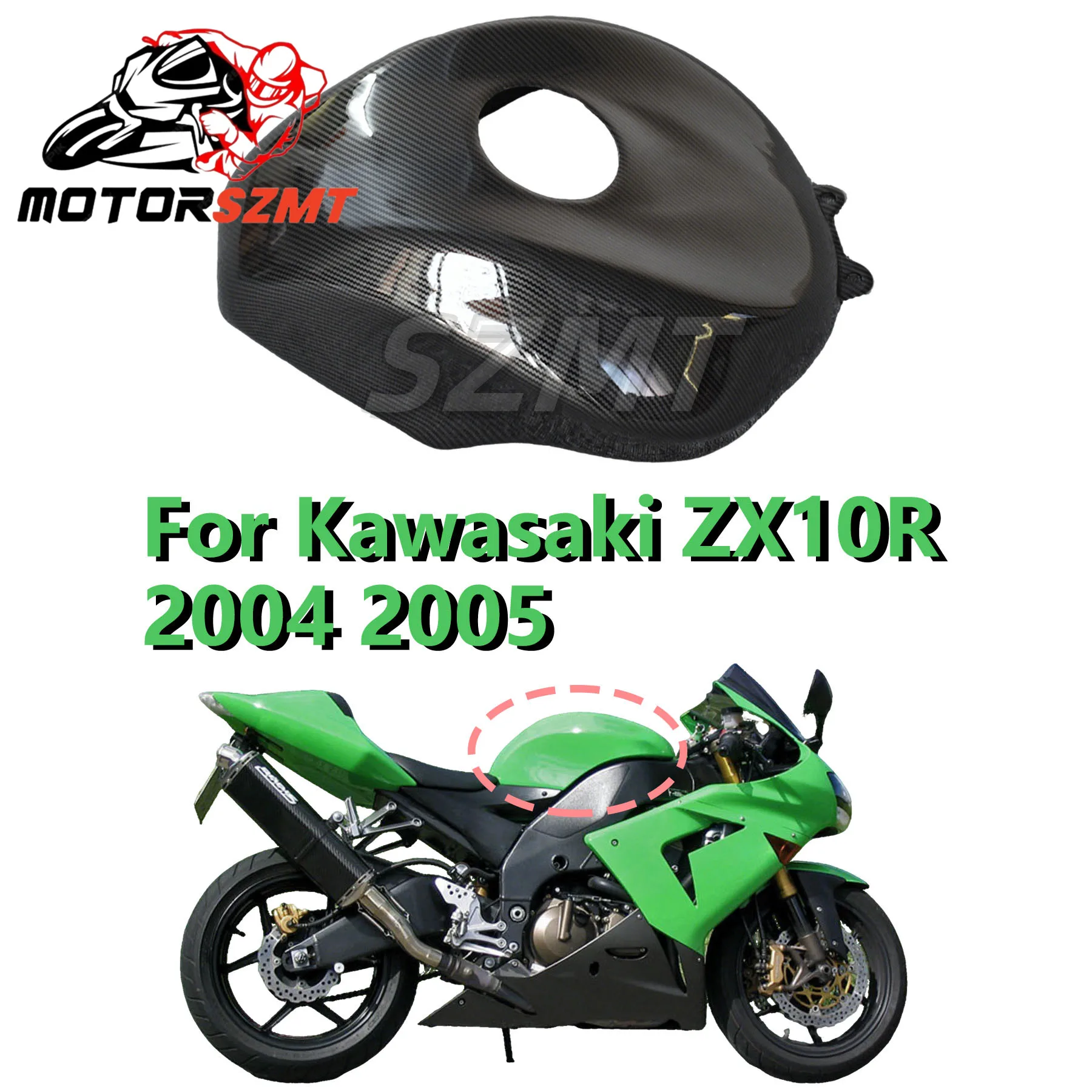 

Motorcycle Carbon Painted Fuel Gas Tank Cover Protection Guard Pad fit For Kawasaki Ninja ZX10R ZX-10R 2004 2005 04 05