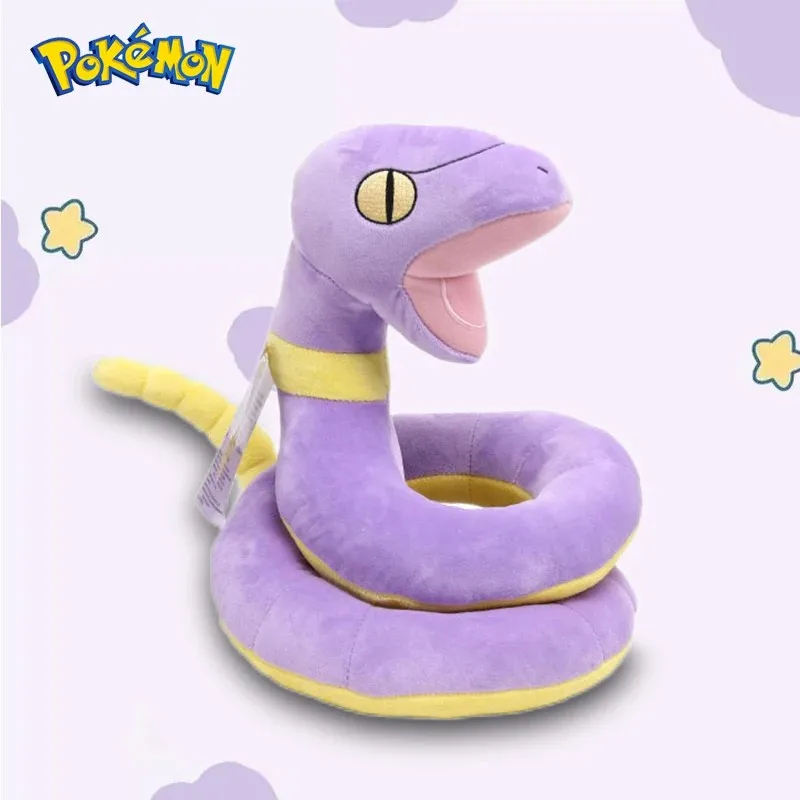 Genuine Pokemon Kawaii Ekans Stuffed Toys Cartoon&Cute Arbor Snake Plush Dolls Peluche Throw Pillow Birthday Gift For Kids Boys