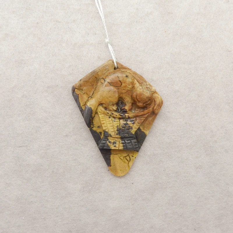 

Натуральный змеевид, ручная работа, бусины-подвески в виде кота и корзины, 55x43x6 мм, 16,5 г, ювелирные изделия из полудрагоценного камня, модные серьги «сделай сам» для женщин