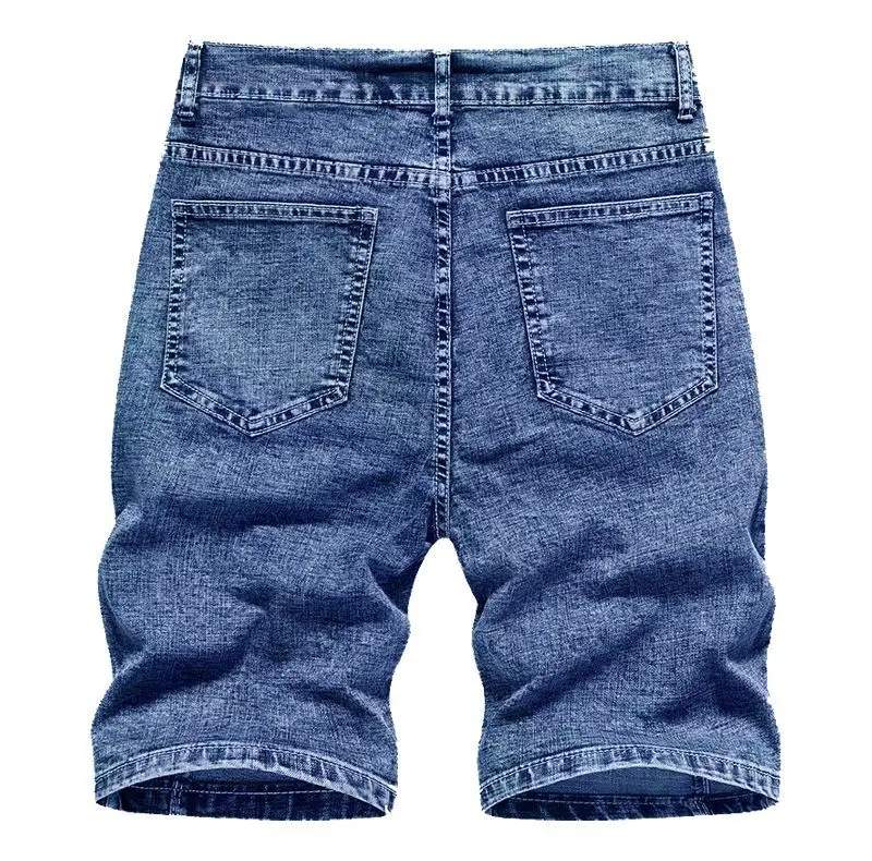 Neue koreanische Mode Herren Sommer lässig knielangen Cowboy Luxus grau solide atmungsaktive Designer kurze Jeans Herren Jeans shorts