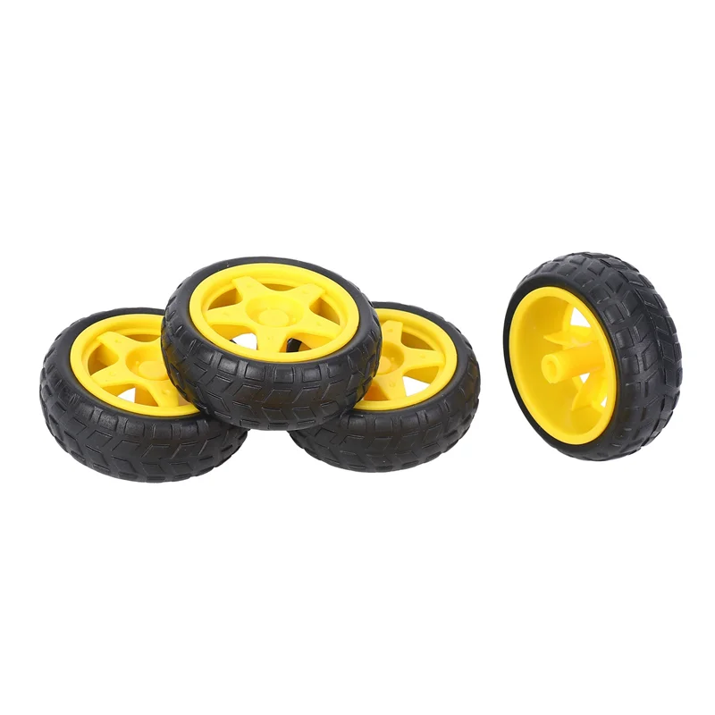 

AS96-40 Pcs For Arduino Smart Car Robot Plastic Tire Wheel With DC 3-6V Gear Motor