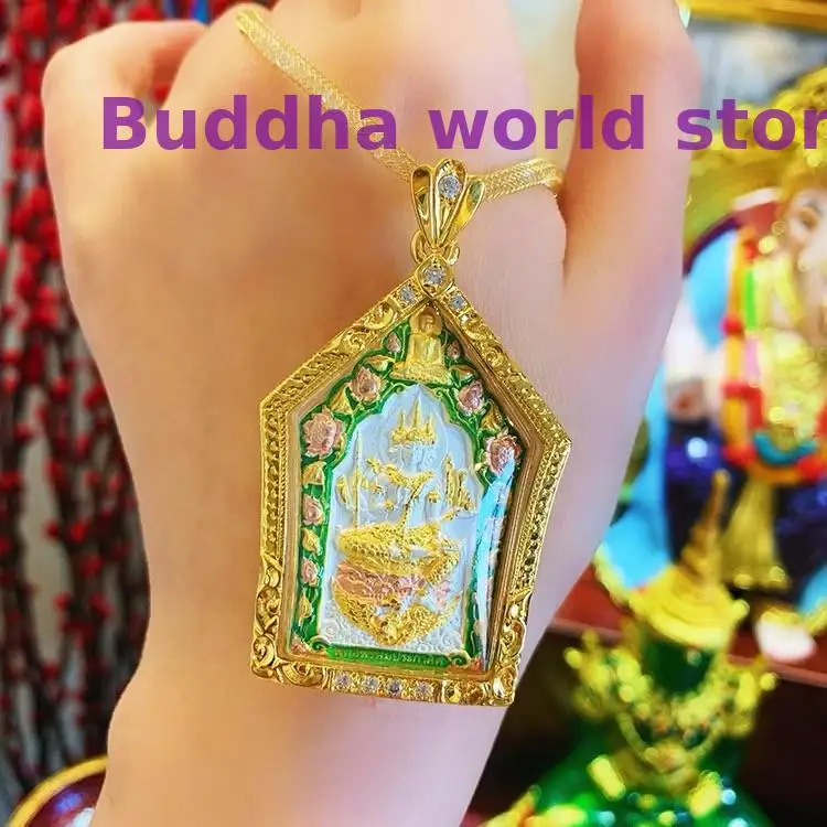 2025 Buddhism Thailand temple effective Four Sided Buddha talisman Amulet exorcise evil spirits Recruit money Bless safety