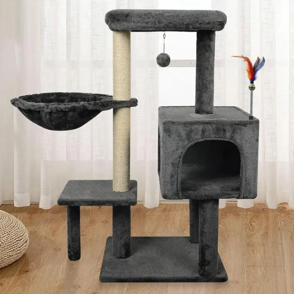 

35.43"Tall Cat Tree Cat Tower with Cat Scratching Posts for Indoor Cats, Furniture Activity Centre Climbing Tree with Cat Condo