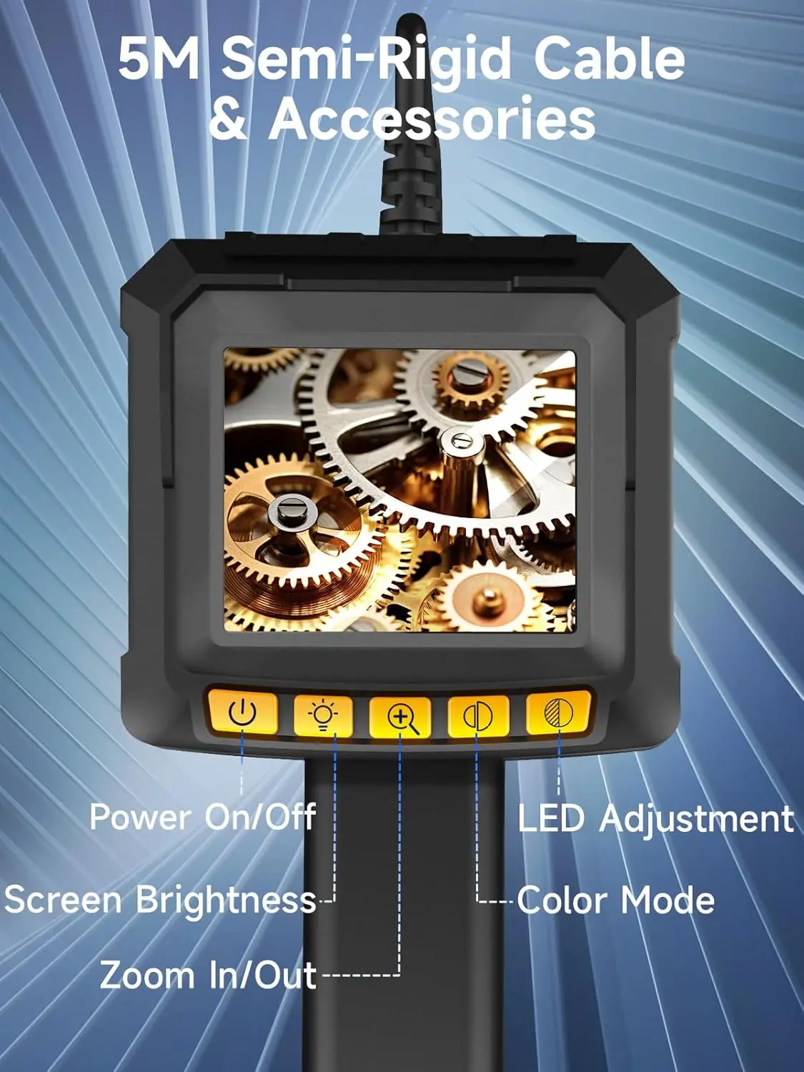 مومان لأنابيب الصرف الصحي السيارات EOS1 Borescope 1080P HD كاميرا التفتيش مع 2.4 "IPS شاشة 16.4ft كابل شبه صلب IP67 مقاوم للماء