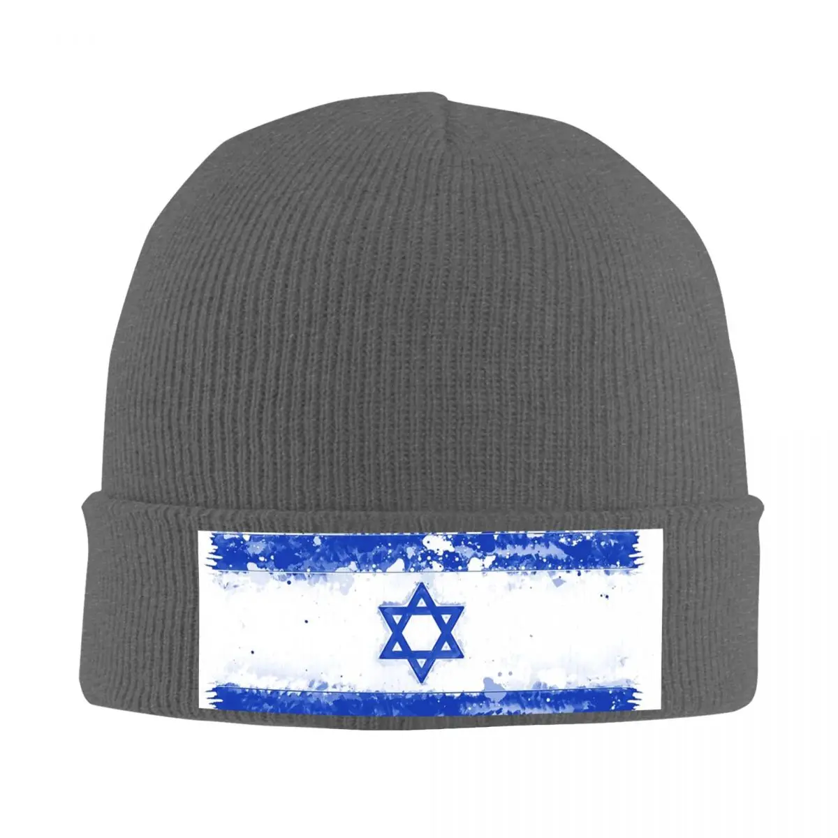 Israel Grunge Flag Warm Knitted Cap Hip Hop Bonnet Hat Autumn Winter Outdoor Beanies Hats for Unisex Adult