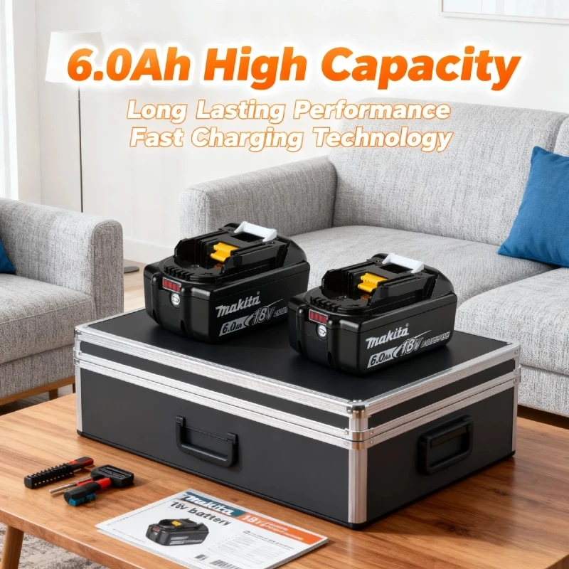 بطارية ماكيتا الأصلية 18 فولت، بطارية ليثيوم قابلة لإعادة الشحن 6.0 أمبير في الساعة، BL1830 BL1850 BL1840 ماكيتا بطارية أداة 18 فولت 🔋