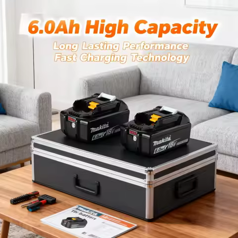Original Makita 18V battery, 6.0Ah LED rechargeable lithium battery, BL1830 BL1850 BL1840 Makita 18v tool battery🔋