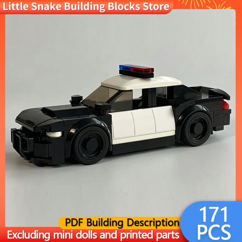 City Car Model MOC Building Bricks SRT Black Police Interceptor Modular Technology Gifts Holiday Assemble Children Toys Suit