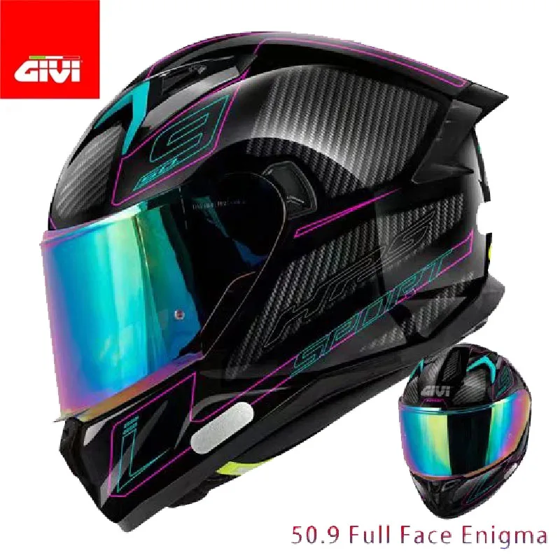 Italy Original GIVI Motorcycle Helmet ECE Appeoved Full Face Double Lens Off-Road Helmet Cascos Para Moto Capacete Casco Moto