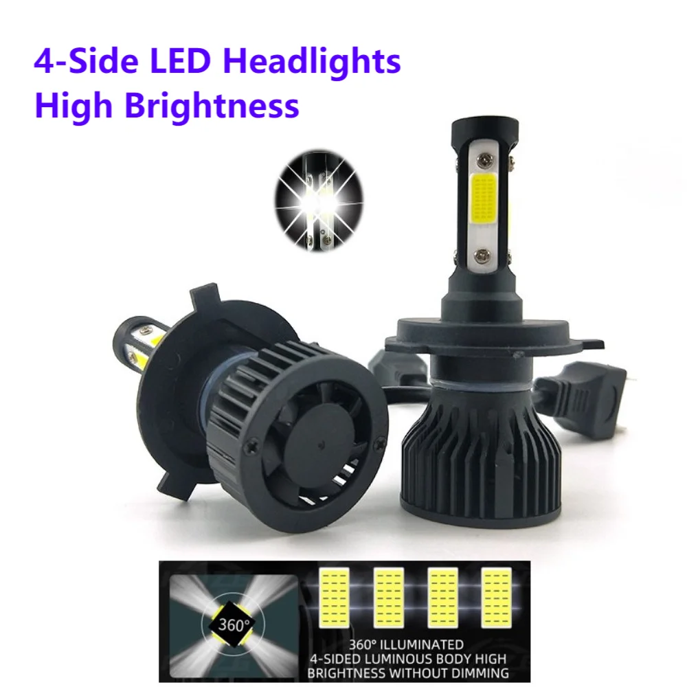 9012 자동 LED 헤드라이트, 흰색 자동차 조명, 16000Lm 50W H4 H8 H9 9004 9007 하이/로 빔 H1 H3 H7 9005/HB3 9006/HB4 H8H9H11, 12V, 2 개