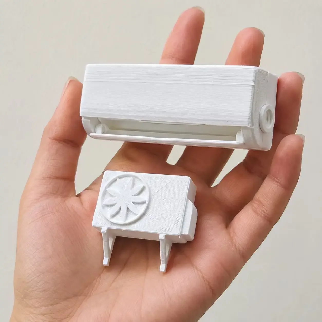 2-piece/1-set 3D-printed mini split-type air conditioning unit, dollhouse villa landscape accessory, scene photography prop