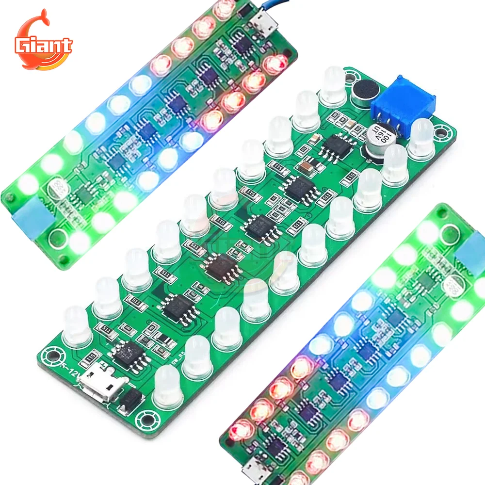 Single Channel Voice Controlled Induction Amplifier Board LED Indicator Audio Level Meter HiFi Fever Power Amplifier Module