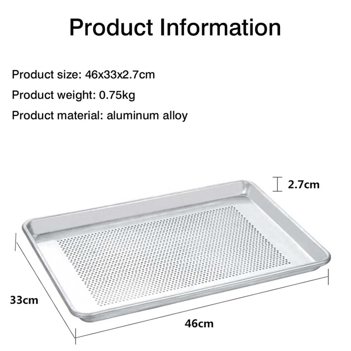 キッチンベーキングトレイ、環境にやさしい、焦げ付き防止、穴あき熱、アルミニウム合金、フードトレイb