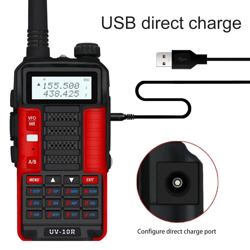 Baofeng UV-10R Professional Walkie Talkies, High Power 10W Dual Band Two-way Ham Radio, UV-10R  2 Way Radio Talkie Walkie 50 Km