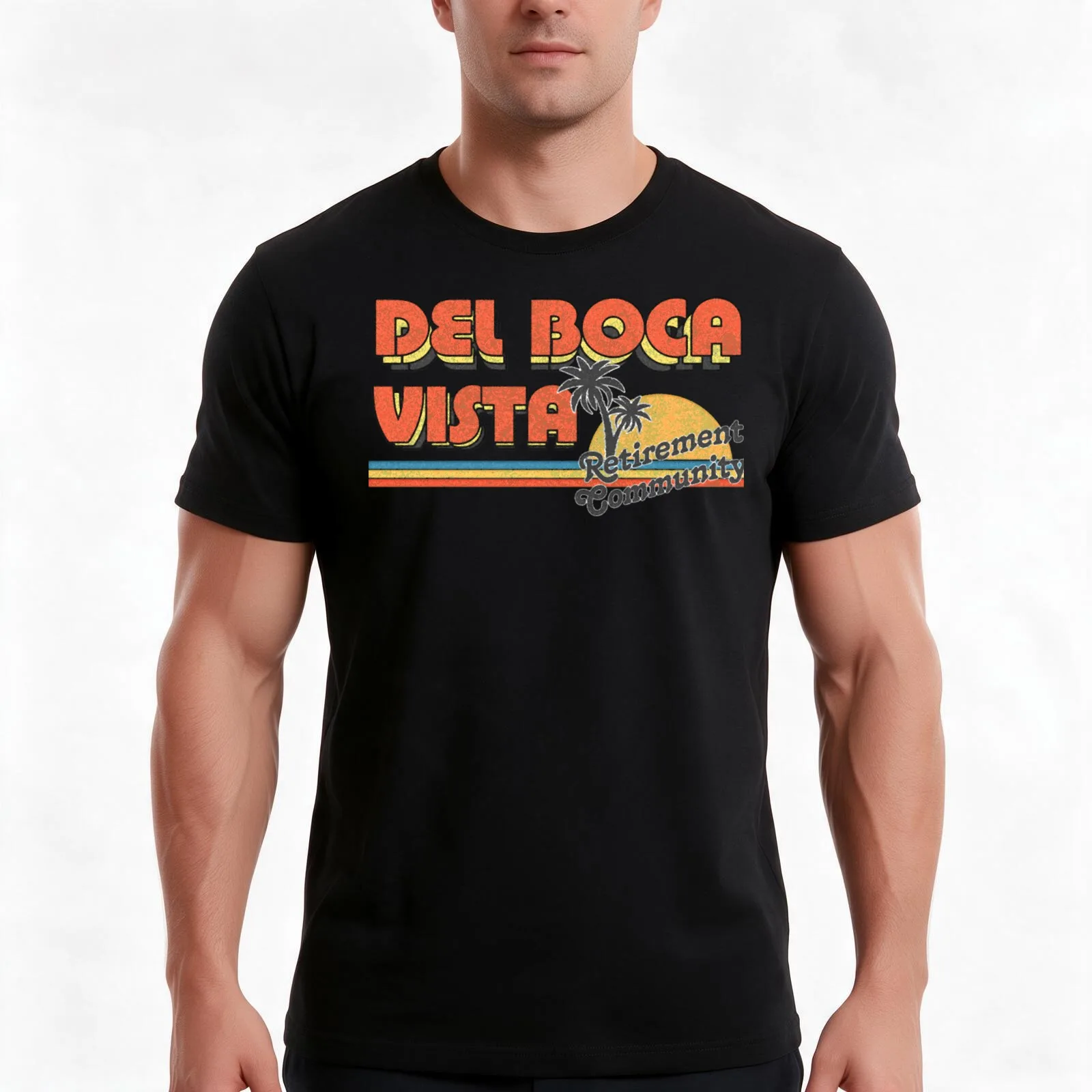 Del Boca Vista T-Shirt, Summer Casual Cotton Tee, Oversized Streetwear Tops, Vintage Graphic Print, Loose Fit Short Sleeve