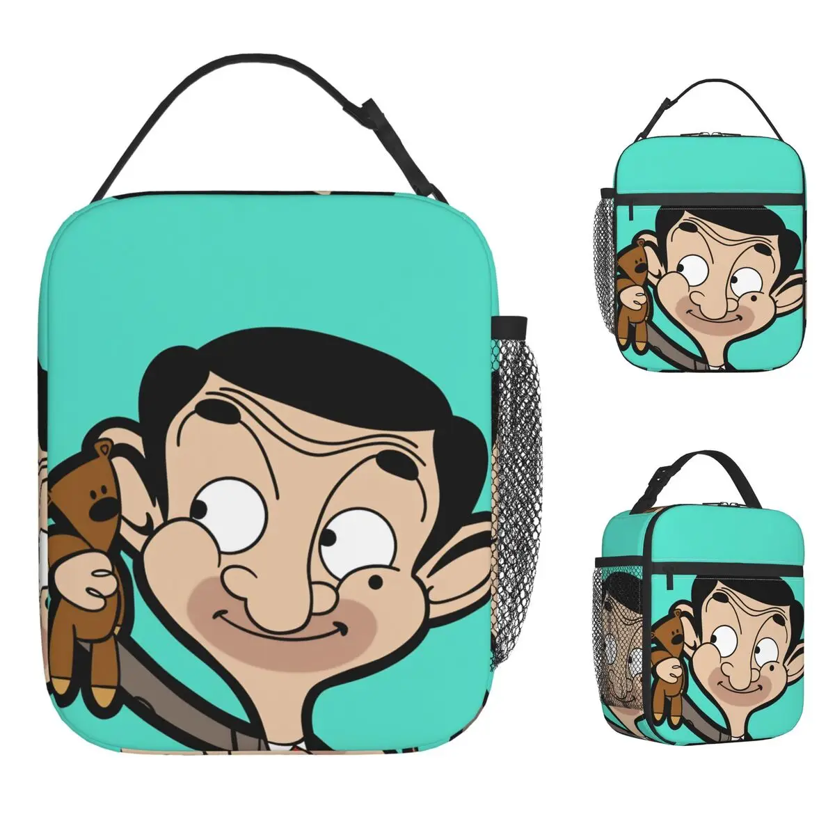 

Сумка-холодильник Mr. Bean, портативная изолированная коробка для завтрака, сумка-холодильник с принтом для пикника для взрослых, милая сумка-тоут Оксфорд, сумки для еды
